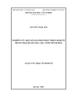 Nghiên cứu một số giải pháp phát triển kinh tế trang trại huyện hậu lộc, tỉnh thanh hóa 