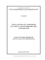 Nâng cao năng lực cạnh tranh của Công ty trách nhiệm hữu hạn Luki Việt Nam (LV thạc sĩ)