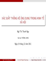 xác suất thống kê ứng dụng trong kinh tế- xã hội
