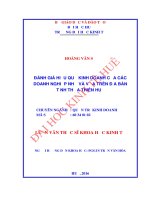 Đánh giá hiệu quả kinh doanh của các doanh nghiệp nhỏ và vừa trên địa bàn tỉnh thừa thiên huế 
