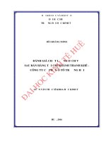 Đánh giá chất lượng dịch vụ sau bán hàng của chi nhánh thanh khê – công ty cổ phần ô tô trường hải 
