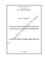 Nâng cao chất lượng nguồn nhân lực tại khách sạn century riverside huế 