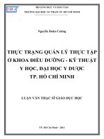Thực trạng quản lý thực tập ở Khoa Điều dưỡng – Kỹ thuật y học, Đại học Y dược Thành phố Hồ Chí Minh