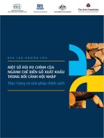 MỘT SỐ RỦI RO CHÍNH CỦA NGÀNH CHẾ BIẾN GỖ XUẤT KHẨU TRONG BỐI CẢNH HỘI NHẬP Thực trạng và Giải pháp chính sách