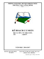 KẾ HOẠCH cá NHÂN  2016 2017 
