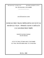 Đánh giá thực trạng trồng rừng sản xuất tại huyện lục ngạn   bắc giang và đề xuất các giải pháp phát triển 