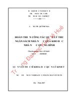 Hoàn thiện công tác quản lý thu ngân sách nhà nước qua kho bạc nhà nước quảng bình 
