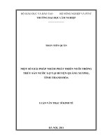 Một số giải pháp nhằm phát triển nuôi trồng thủy sản nước lợ tại huyện quảng xương, tỉnh thanh hóa 