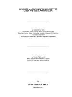 Resource allocation in the university of labor and social affairs (ULSA) 