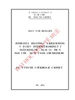 ĐÁNH GIÁ sự hài LÒNG của KHÁCH HÀNG về DỊCH vụ INTERNET BANKING tại NGÂN HÀNG THƯƠNG mại cổ PHẦN NGOẠI THƯƠNG VIỆT NAM   CHI NHÁNH HUẾ 