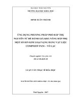 Ứng dụng phương pháp phổ hấp thụ nguyên tử để đánh giá khả năng hấp phụ một số ion kim loại nặng bằng vật liệu compozit PANi – vỏ lạc 