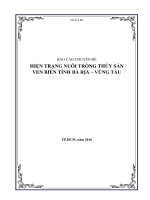 Ô NHIỄM MÔI TRƯỜNG THỦY SẢN BÀ RỊA VŨNG TÀU