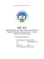 HỢP ĐỒNG XUẤT NHẬP KHẨU HÀNG HÓA TRONG THƯƠNG MẠI QUỐC TẾ