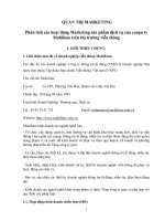 Phân tích các hoạt động marketing sản phẩm dịch vụ của coogn ty mobifone trên thị trường viễn thông 