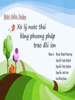 Xử lý nước thải bằng phương pháp trao đổi ion