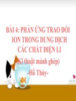 Bài 4. Phản ứng trao đổi ion trong dung dịch các chất điện li
