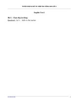 TUYỂN CHỌN 20 ĐỀ THI  KIỂM TRA TIẾNG ANH LỚP 4