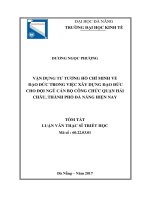 Vận dụng tư tưởng hồ chí minh về đạo đức trong việc xây dựng đạo đức cho đội ngũ cán bộ công chức quận hải châu, thành phố đà nẵng hiện nay (tt) 