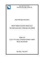 Phát triển nguồn nhân lực ngành giáo dục tỉnh quảng bình (tt) 