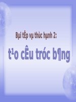 Bài tập và thực hành 2: Tạo cấu trúc bảng