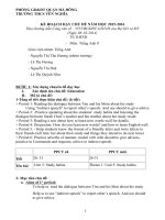 KẾ HOẠCH dạy CHỦ đề tiếng anh 8 