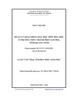 Quản lý hoạt động dạy học môn hóa học ở trường THPT thành phố Cẩm Phả, tỉnh Quảng Ninh (LV thạc sĩ)
