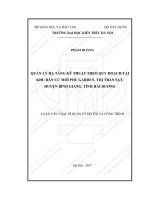 Quản lý hạ tầng kỹ thuật theo quy hoạch tại khu dân cư mới phủ garden, thị trấn sặt, huyện bình giang, tỉnh hải dương (tt) 