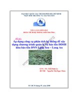 Đề tài áp dụng công cụ phân tích hệ thống để xây dựng chương trình quản lý và bảo tồn đa dạng sinh học khu bảo tồn đất ngập nước láng sen – long an 