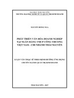 Phát triển văn hóa doanh nghiệp tại Ngân hàng Thương mại cổ phần Công thương Việt Nam  Chi nhánh Thái Nguyên (LV thạc sĩ)