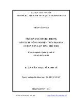 Nghiên cứu rủi ro trong sản xuất nông nghiệp trên địa bàn huyện Yên Lập, tỉnh Phú Thọ (LV thạc sĩ)