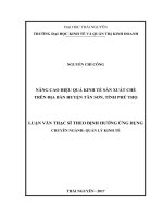 Nâng cao hiệu quả kinh tế sản xuất chè trên địa bàn huyện Tân Sơn, tỉnh Phú Thọ (LV thạc sĩ)