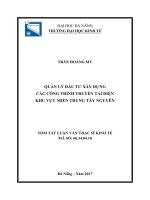 Quản lý đầu tư xây dựng các công trình truyền tải điện khu vự miền trung   tây nguyên (tt) 