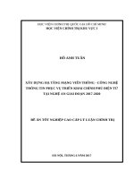 XÂY DỰNG HẠ TẦNG MẠNG VIỄN THÔNG  CÔNG NGHỆ THÔNG TIN PHỤC VỤ TRIỂN KHAI CHÍNH PHỦ ĐIỆN TỬ TẠI NGHỆ AN GIAI ĐOẠN 20172020