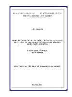 Nghiên cứu đặc điểm cấu trúc và tính đa dạng loài thực vật của một số kiểu rừng tại khu bảo tồn thiên nhiên đakrông 