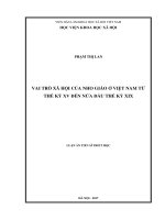 Vai trò xã hội của Nho giáo ở Việt Nam từ thế kỷ XV đến nửa đầu thế kỷ XIX (LA tiến sĩ)
