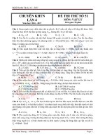 Đề thi thử môn vật lý PTTH quốc gia và đáp án gợi ý làm bài