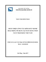 Hoàn thiện công tác kiểm soát nội bộ hoạt động tín dụng tại ngân hàng TMCP xuất nhập khẩu việt nam (tt) 