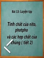Bài 13. Luyện tập: Tính chất của nitơ, photpho và các hợp chất của chúng