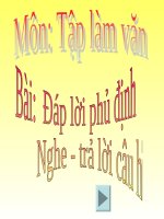 Tuần 24. Đáp lời phủ định. Nghe - trả lời câu hỏi