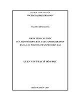 Phân tích cấu trúc của một số hợp chất 2AZAAnthraquinon bằng các phương pháp phổ hiện đại (LV thạc sĩ)