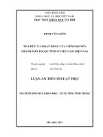 ổ chức và hoạt động của chính quyền thành phố thuộc tỉnh ở việt nam hiện nay 