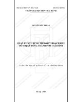 Quản lý xây dựng theo quy hoạch khu đô thị kỳ đồng, thành phố thái bình (tt) 