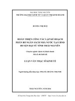 Hoàn thiện công tác lập kế hoạch phân bổ ngân sách nhà nước tại UBND huyện Đại Từ tỉnh Thái Nguyên (LV thạc sĩ)