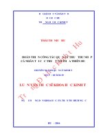 Hoàn thiện công tác quản lý thuế thu nhập cá nhân tại cục thuế tỉnh thừa thiên huế 