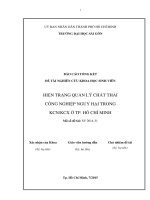 Hiện trạng quản lý chất thải công nghiệp nguy hại trong KCN KCX ở TP  hồ chí minh 