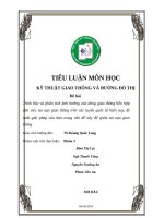 Tiểu luận môn kỹ thuật giao thông và đường đô ảnh hưởng của dòng giao thông hỗn hợp và giải pháp để giảm tai nạn giao thông 