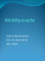 Đề tài nghiên cứu về mối liên hệ giữa dinh dưỡng và bệnh ung thư