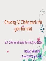 Bài 13. Chiến tranh thế giới thứ nhất (1914 - 1918)
