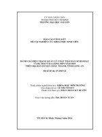 Đánh giá hiện trạng quản lý chất thải rắn sinh hoạt và dự báo tải lượng đến năm 2025 trên địa bàn huyện châu thành, tỉnh long an 
