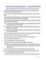 ĐỀ CƯƠNG KHOA HỌC QUẢN LÝ – CÂU HỎI VÀ ĐÁP ÁN